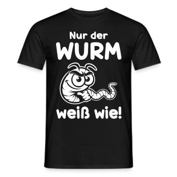 Only the Worm Knows How - Funny Frog Worm Design - Men's T-Shirt - black - Front - AI Model Male 178 light (178cm)