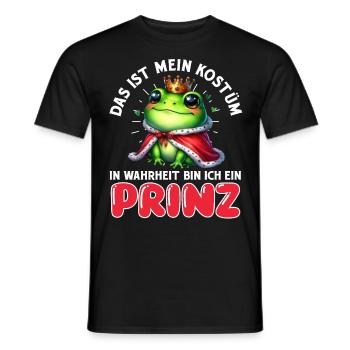 Froschkönig DAS IST MEIN KOSTÜM BIN EIN PRINZ - Männer T-Shirt - Schwarz - Vorne - AI Model Male 178 light (178cm)