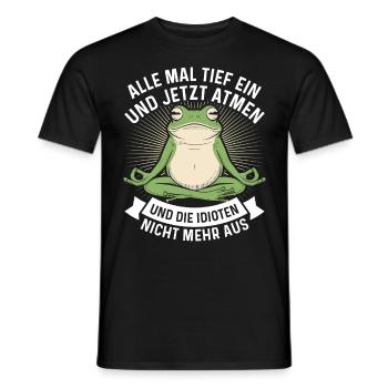 Karneval Party Kostüm ALLE MAL TIEF EINATMEN - Männer T-Shirt - Schwarz - Vorne - AI Model Male 178 light (178cm)
