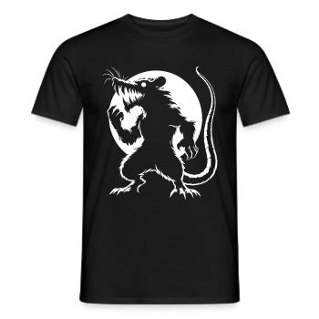 Gefährliche Ratte im Vollmond, Cooles Comic-Design - Männer T-Shirt - Schwarz - Vorne - AI Model Male 178 light (178cm)