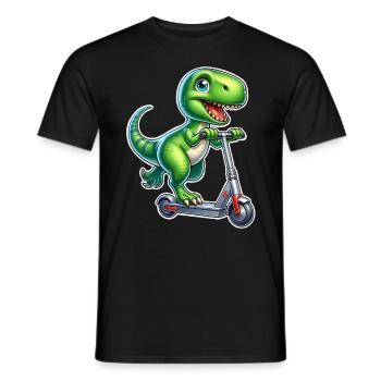 E-Scooter E-Roller T Rex Dino Scooter - Men's T-Shirt - black - Front - AI Model Male 178 light (178cm)
