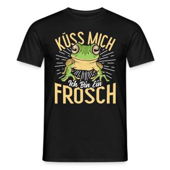 Karneval Party Frosch KÜSS MICH BIN EIN FROSCH - Männer T-Shirt - Schwarz - Vorne - AI Model Male 178 light (178cm)