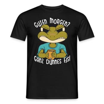 Karneval Kostüm GUTEN MORGEN? GANZ DÜNNES EIS - Männer T-Shirt - Schwarz - Vorne - AI Model Male 178 light (178cm)