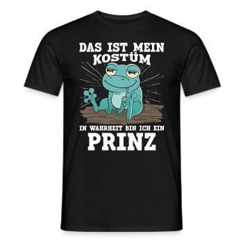 Froschkostüm DAS IST MEIN KOSTÜM BIN EIN PRINZ - Männer T-Shirt - Schwarz - Vorne - AI Model Male 178 light (178cm)