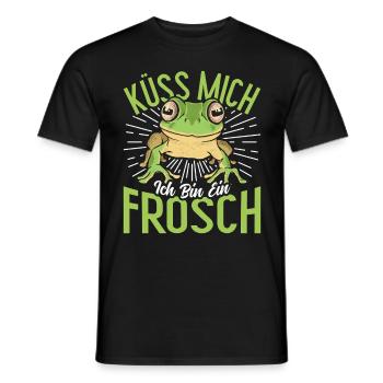 Karneval Party Frosch KÜSS MICH BIN EIN FROSCH - Männer T-Shirt - Schwarz - Vorne - AI Model Male 178 light (178cm)