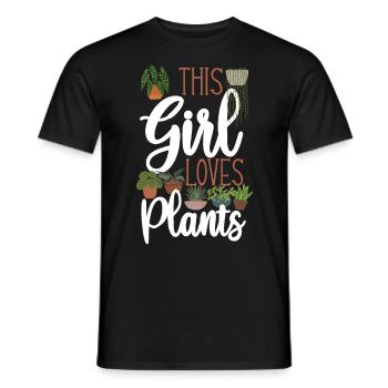Amateur de plantes jardinière fille ceci - T-shirt homme - noir - Devant - AI Model Male 178 light (178cm)