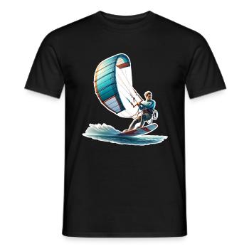 Kitesurf Kitesurfer Kiteboard - T-shirt homme - noir - Devant - AI Model Male 178 light (178cm)