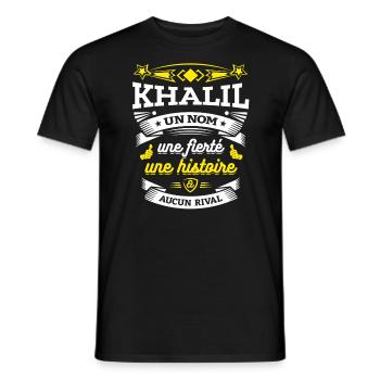 KHALIL UN NOM UNE FIERTÉ AUCUN RIVAL - T-shirt homme - noir - Devant - AI Model Male 178 light (178cm)
