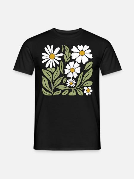 Gänseblümchen Blume Boho Blumen - Männer T-Shirt - Schwarz