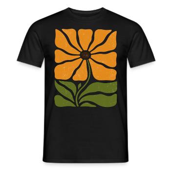 Boho wildflower in sunflower style - Men's T-Shirt - black - Front - AI Model Male 178 light (178cm)