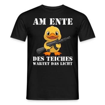 Karneval Party AM ENTE DES TEICHS WARTET LICHT - Männer T-Shirt - Schwarz - Vorne - AI Model Male 178 light (178cm)