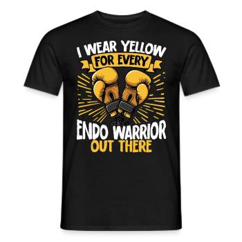 I wear yellow for every endo warrior out there - Men's T-Shirt - black - Front - AI Model Male 178 light (178cm)