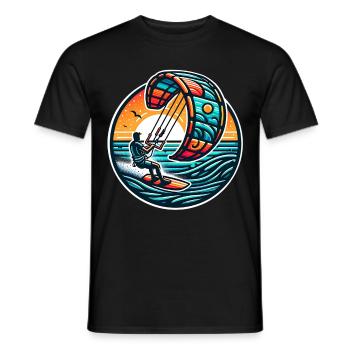 Kitesurf Kitesurfer Kiteboard - T-shirt homme - noir - Devant - AI Model Male 178 light (178cm)