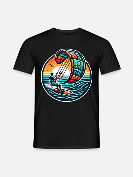Kitesurf Kitesurfer Kiteboard - T-shirt homme - noir
