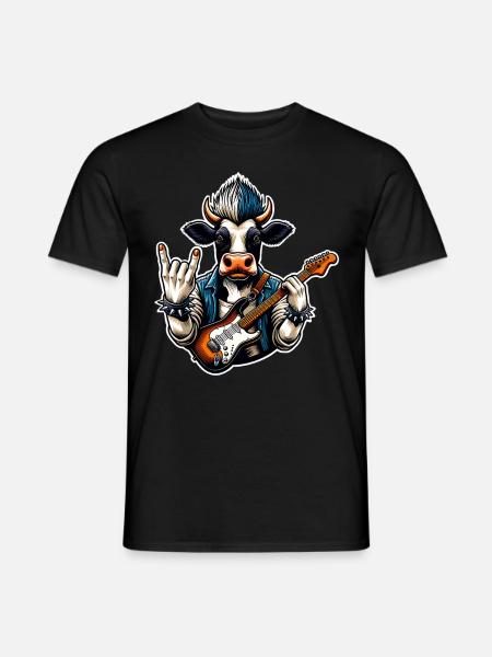 Kuh Rock and Roll Guitarist - Men's T-Shirt - black