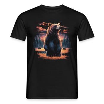 Majestätischer Bär – Wildnis & Natur Kunst - Männer T-Shirt - Schwarz - Vorne - AI Model Male 178 light (178cm)