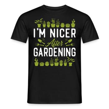 Plant Lover Gardening I'm Nicer - Men's T-Shirt - black - Front - AI Model Male 178 light (178cm)