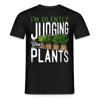 Plant Lover Gardening I'm Silently - Männer T-Shirt - Schwarz - Vorne - AI Model Male 178 light (178cm)