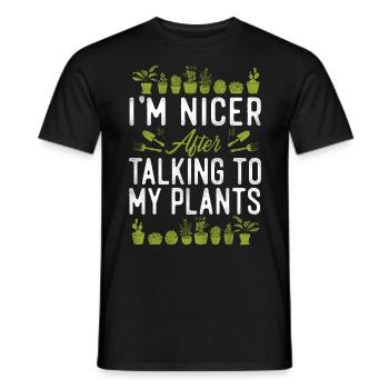Plant Lover Gardening I'm Nicer - Men's T-Shirt - black - Front - AI Model Male 178 light (178cm)