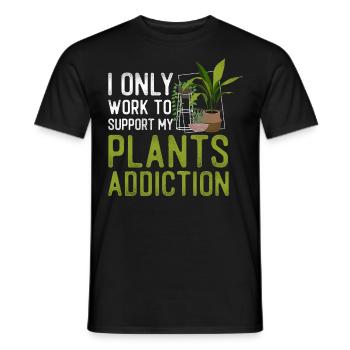 Plant Lover Gardening I Only Work - Men's T-Shirt - black - Front - AI Model Male 178 light (178cm)