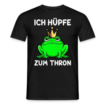 Karneval Frosch ICH HÜPFE ZUM THRON Lustiges - Männer T-Shirt - Schwarz - Vorne - AI Model Male 178 light (178cm)