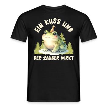 Froschkostüm EIN KUSS UND DER ZAUBER WIRKT Lustig - Männer T-Shirt - Schwarz - Vorne - AI Model Male 178 light (178cm)