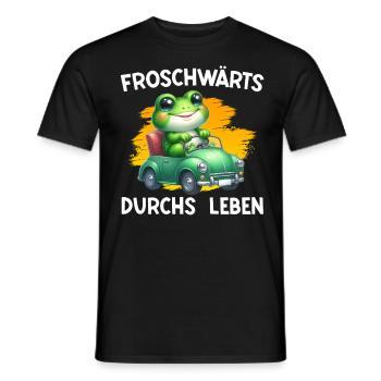 Froschkostüm FROSCHWÄRTS DURCHS LEBEN Lustiges - Männer T-Shirt - Schwarz - Vorne - AI Model Male 178 light (178cm)