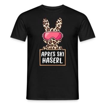 Lapin d’après-ski - T-shirt homme - noir - Devant - AI Model Male 178 light (178cm)