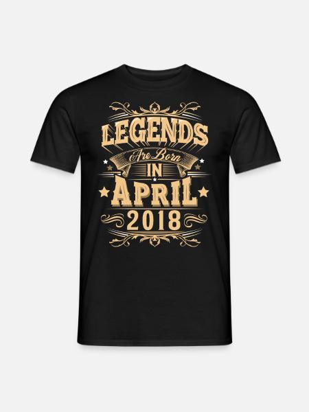April 2018 Birthday Legend - Men's T-Shirt - black