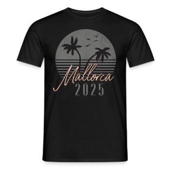 Majorque Party Crew 2025 (Garantie du prix le plus bas) - T-shirt homme - noir - Devant - AI Model Male 178 light (178cm)
