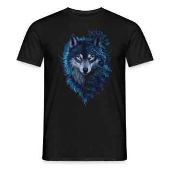 Mystischer Wolf – Schatten der Wildnis - Männer T-Shirt - Schwarz - Vorne - AI Model Male 178 light (178cm)