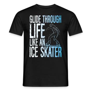 Schlittschuhläufer Schlittschuhlaufen Schlittschuh - Männer T-Shirt - Schwarz - Vorne - AI Model Male 178 light (178cm)