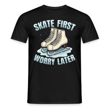Schlittschuhläufer Schlittschuhlaufen Schlittschuh - Männer T-Shirt - Schwarz - Vorne - AI Model Male 178 light (178cm)