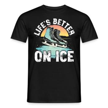 Schlittschuhläufer Schlittschuhlaufen Schlittschuh - Männer T-Shirt - Schwarz - Vorne - AI Model Male 178 light (178cm)