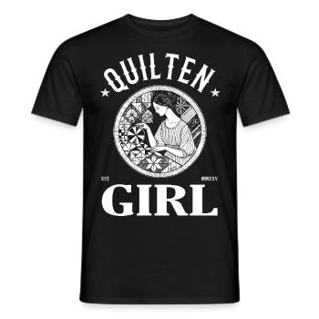 Quilting Girl - for women with the cool hobby - Men's T-Shirt - black - Front - AI Model Male 178 light (178cm)