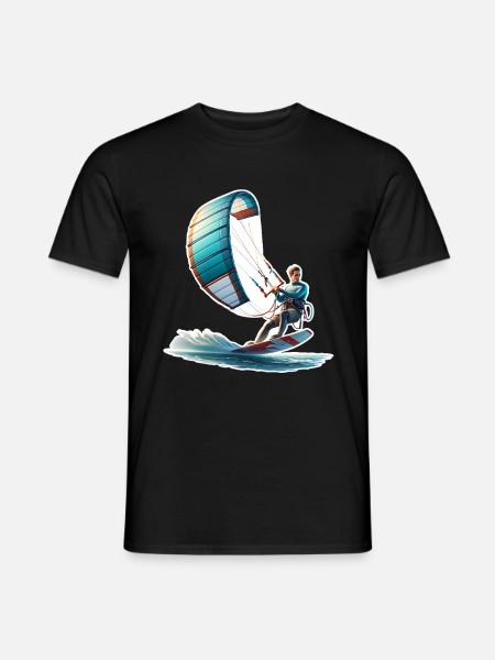 Kitesurfen Kitesurfer Kiteboard - Heren T-shirt - zwart