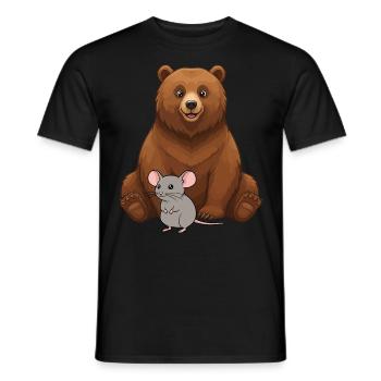 Bear and Mouse Best Friends - Men's T-Shirt - black - Front - AI Model Male 178 light (178cm)