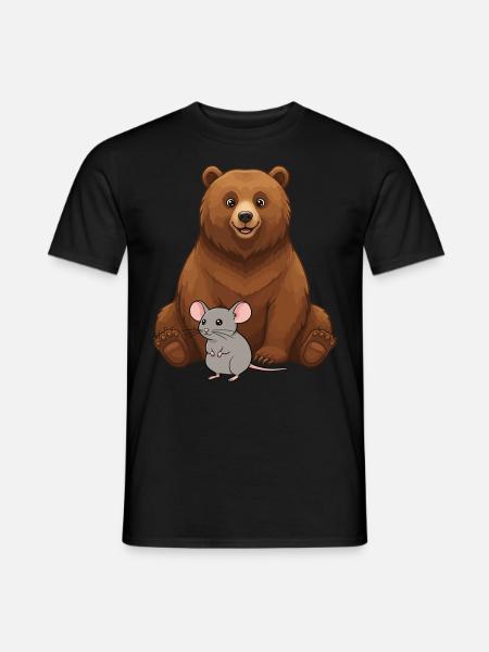 Bear and Mouse Best Friends - Men's T-Shirt - black