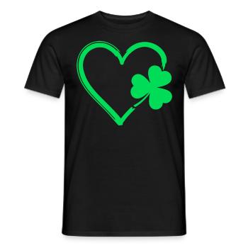 Grünes Kleeblatt Herz - Männer T-Shirt - Schwarz - Vorne - AI Model Male 178 light (178cm)