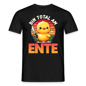 Entenkostüm Karneval BIN TOTAL AM ENTE Lustiges - Männer T-Shirt - Schwarz - Vorne - AI Model Male 178 light (178cm)