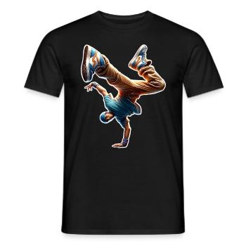 Breakdancing - Men's T-Shirt - black - Front - AI Model Male 178 light (178cm)