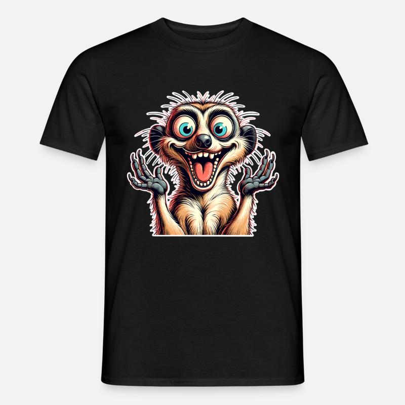 Erdmännchen - Männer T-Shirt - Schwarz