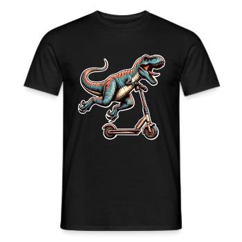 Tretroller E-Scooter E-Roller T Rex Dino Scooter - Männer T-Shirt - Schwarz - Vorne - AI Model Male 178 light (178cm)