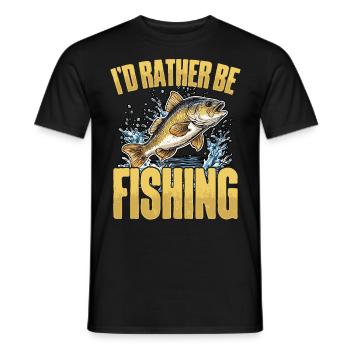 I would rather go fishing in the open air - Men's T-Shirt - black - Front - AI Model Male 178 light (178cm)
