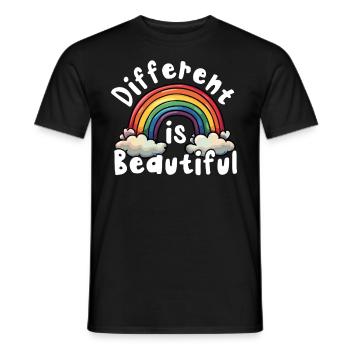 Ce qui est différent, c’est la belle inclusivité de l’arc-en-ciel - T-shirt homme - noir - Devant - AI Model Male 178 light (178cm)