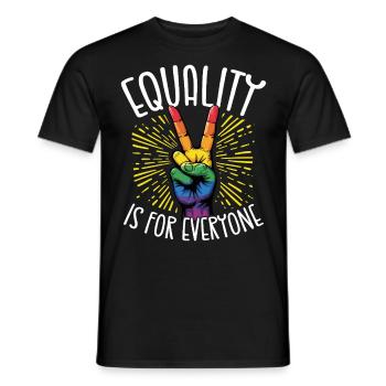 L’égalité est pour tous les signes de paix - T-shirt homme - noir - Devant - AI Model Male 178 light (178cm)