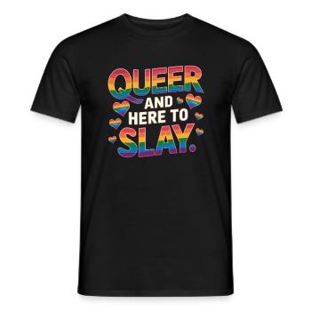 Queer et ici pour tuer les LGBTQ Mois de la fierté gaie LGBT - T-shirt homme - noir - Devant - AI Model Male 178 light (178cm)