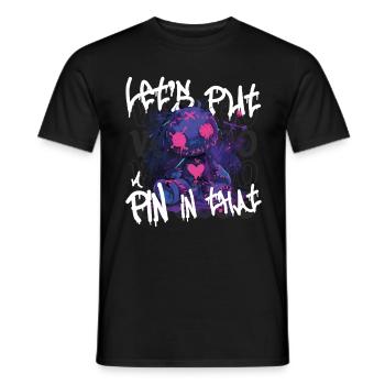 Poupée vaudou – « Mettons une épingle là-dedans » - T-shirt homme - noir - Devant - AI Model Male 178 light (178cm)