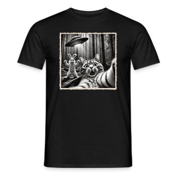 Pâques, Lapin de Pâques drôle, Lapin Selfie Fête de Pâques - T-shirt homme - noir - Devant - AI Model Male 178 light (178cm)