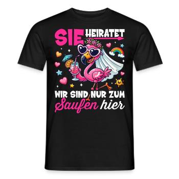 Junggesellenabschied Frauen Shirt JGA Polterabend - Männer T-Shirt - Schwarz - Vorne - AI Model Male 178 light (178cm)